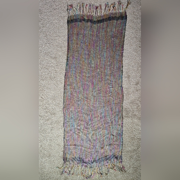 Egon Furstenberg Translucent Multicolored Rectangular Scarf - Picture 4 of 12